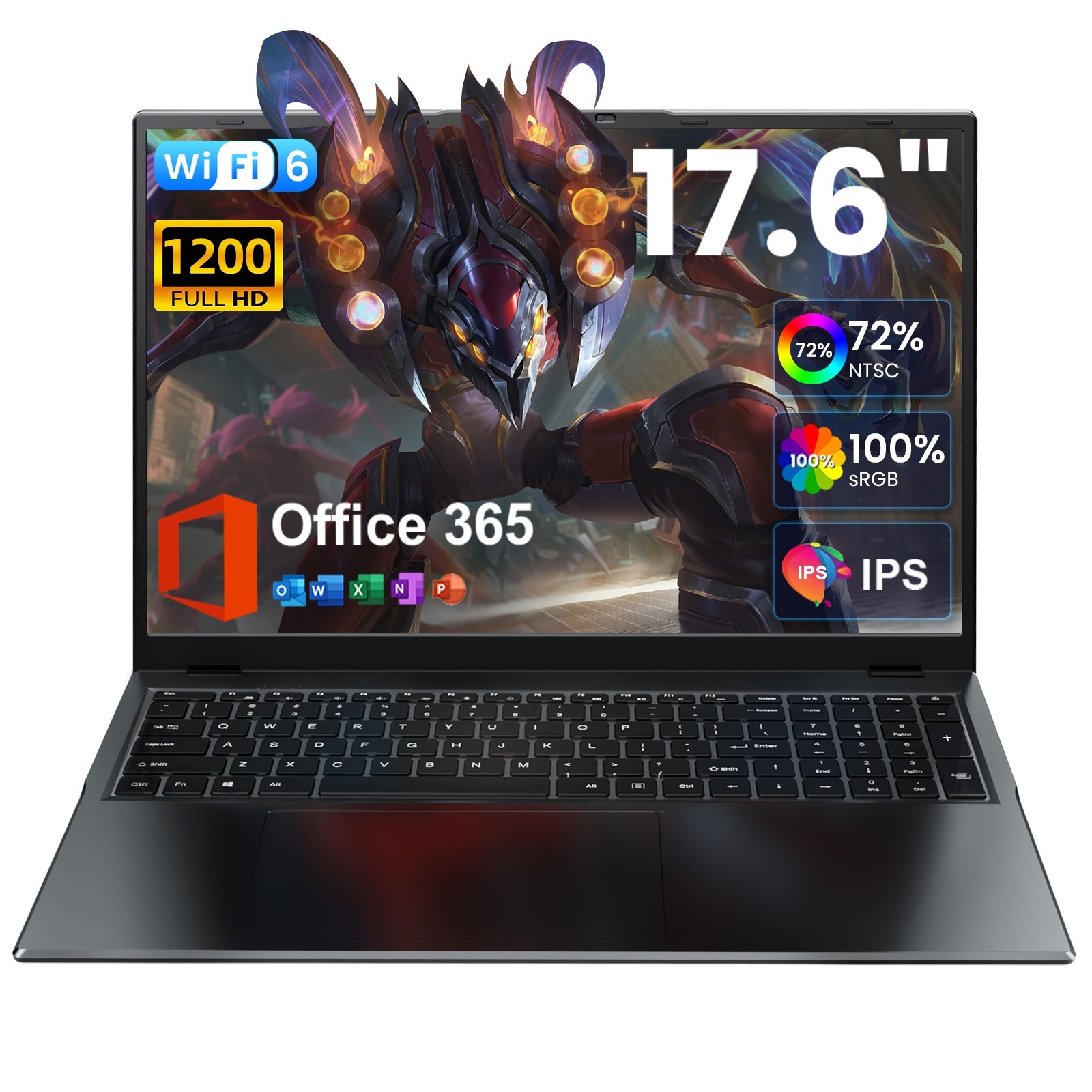 2026 Jumper 17.6″ FHD Laptop Intel N95 640GB SSD 3.4GHz Win11 WiFi6 Office 365