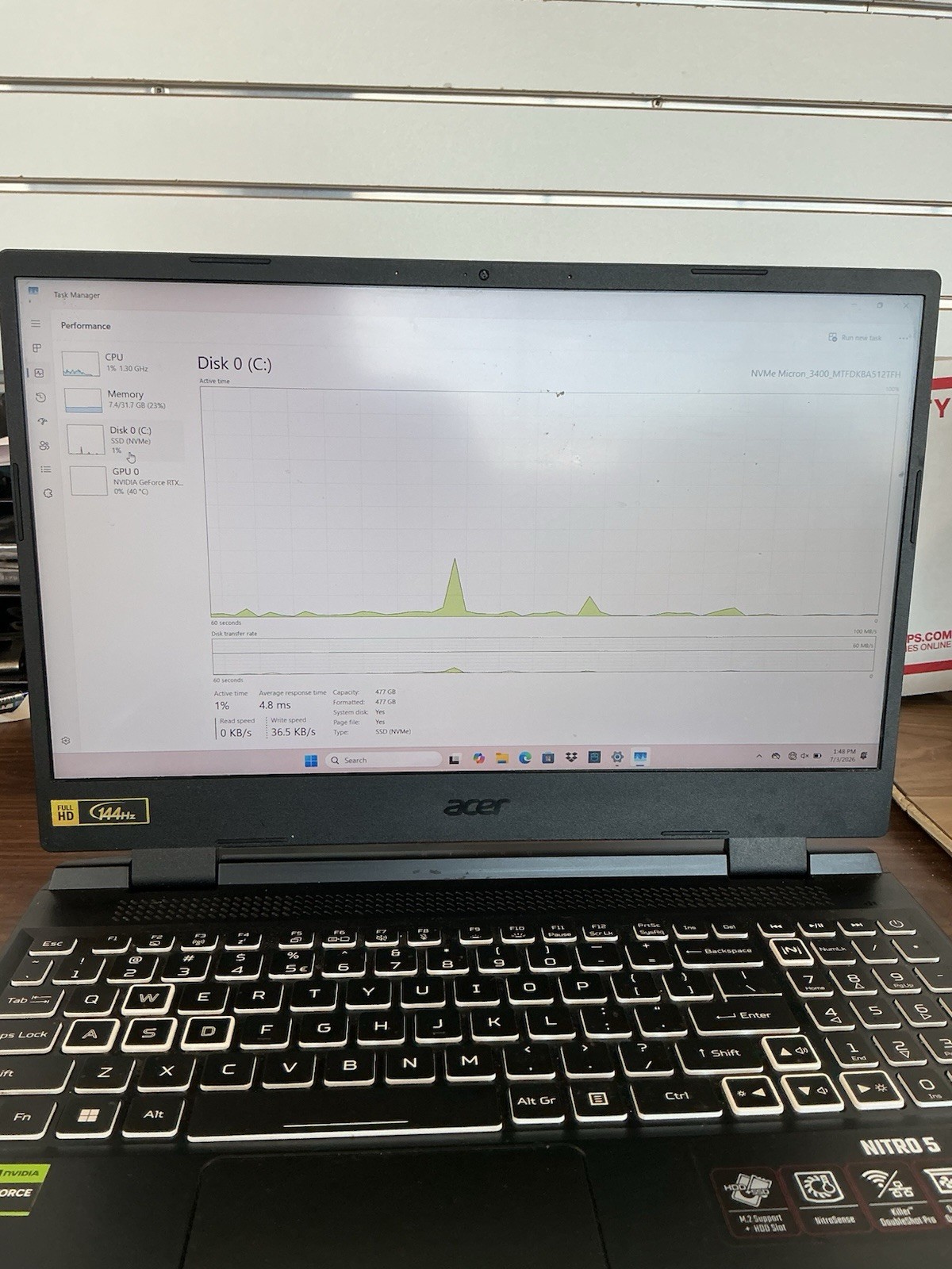 Acer Nitro 5 15.6″ Gaming Laptop i5-12500H RTX 3050 16GB RAM 1 TB SSD Black