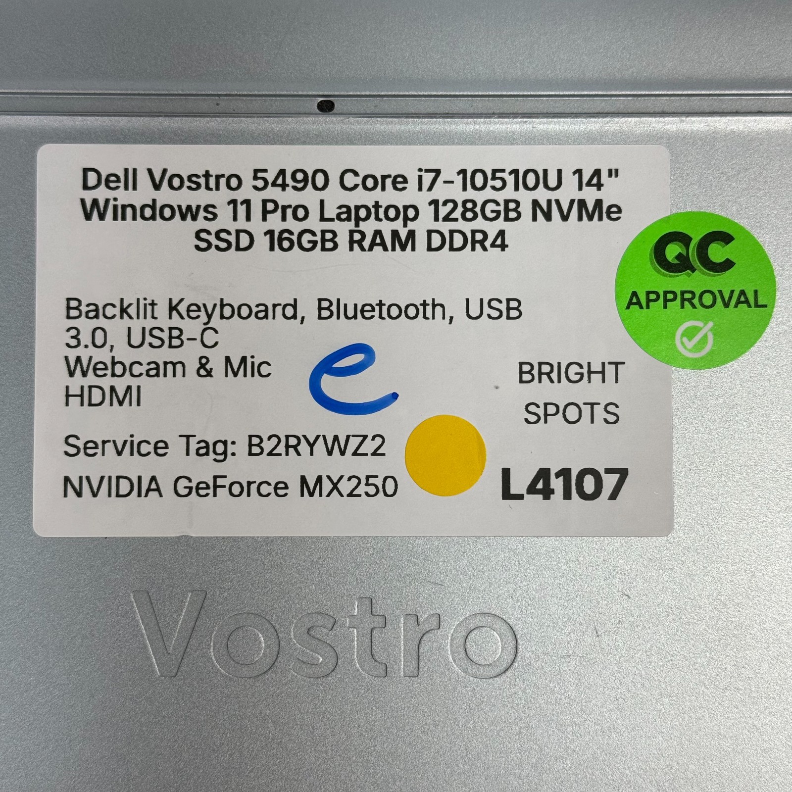 Dell Vostro 5490 i7-10510U 14″ Windows 11 Pro Laptop 128GB SSD 16GB *ROUGH SHAPE