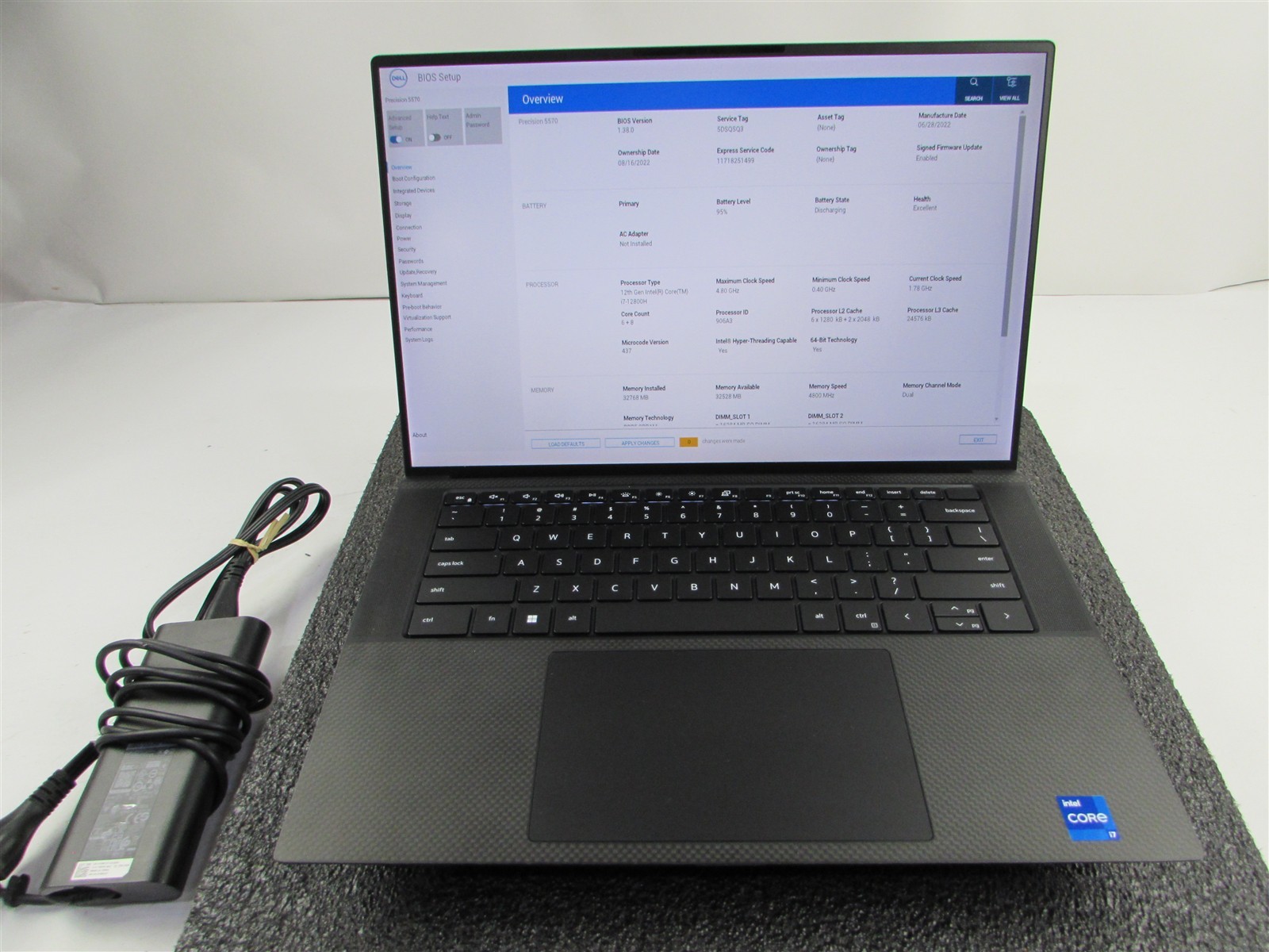 DELL PRECISION 5570 CORE I7-12800H 1TB SSD 32GB RAM NVIDIA RTX A1000 WIN 11 PRO