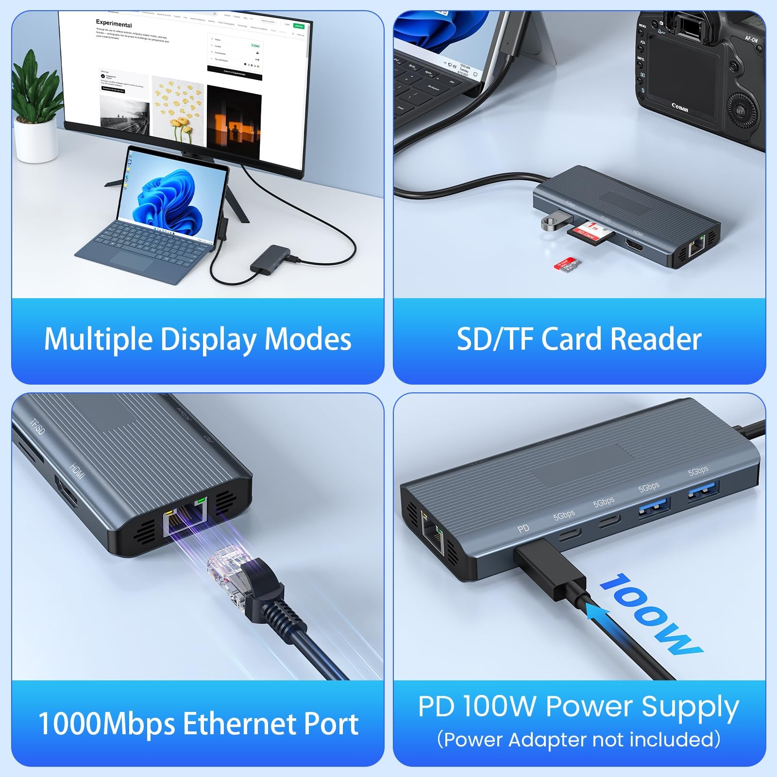 New MS Surface 11-in-1 Docking Station 4K@60HZ HDMI – Travel Hub