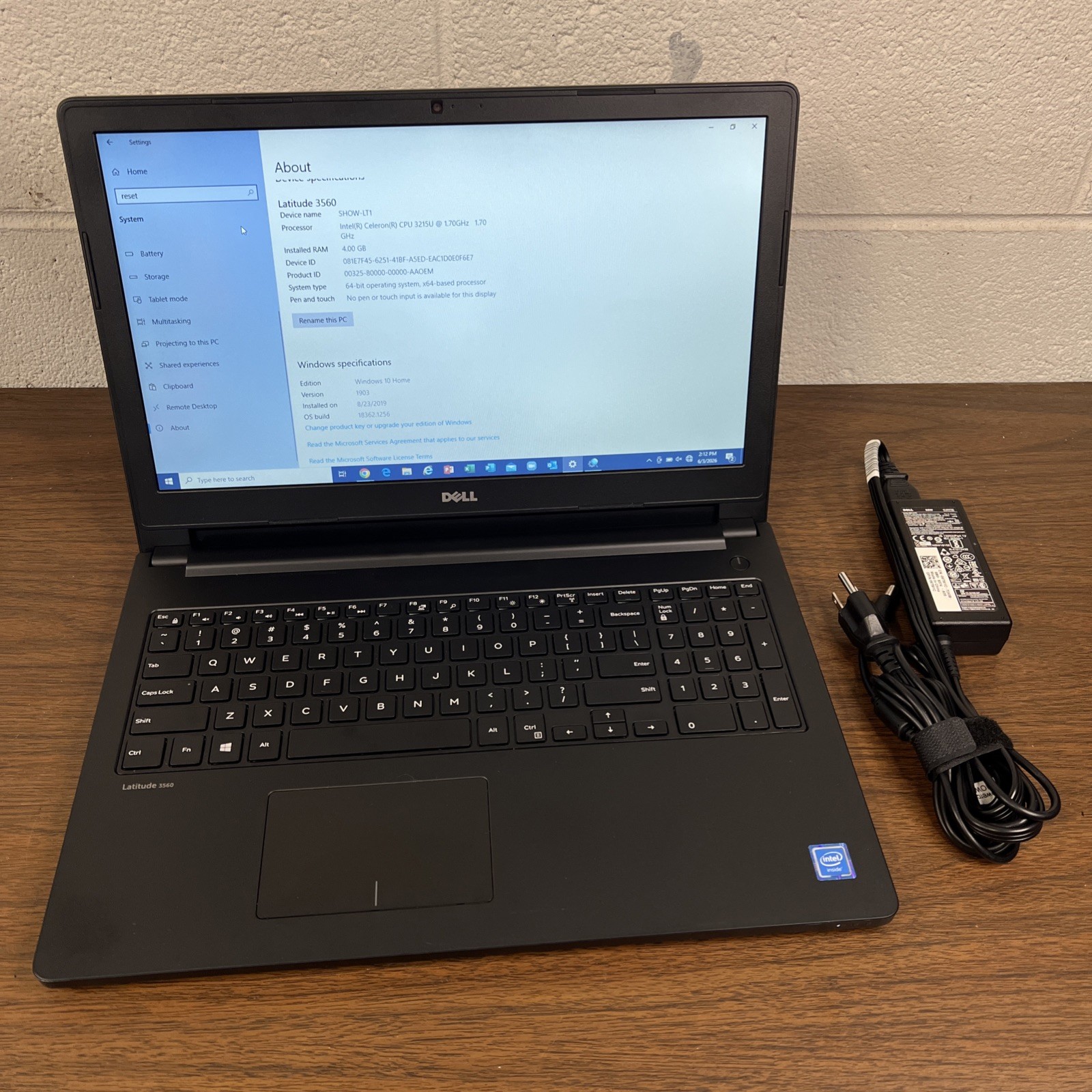 DELL LATITUDE 3560 INTEL CELERON 3215U – 4GB RAM – 500GB STORAGE – WINDOWS 10