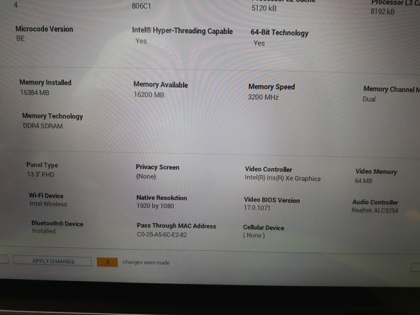 Dell Latitude 5320 2in1 i5-1135G7 2.40GHz 256GB 16GB Win11 NO AC