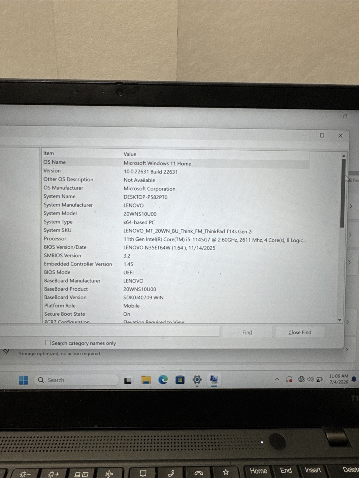 Lenovo ThinkPad T14s Gen 2 Black FHD i5-1145G7 2.60GHz 16GB 512GB SSD Excellent
