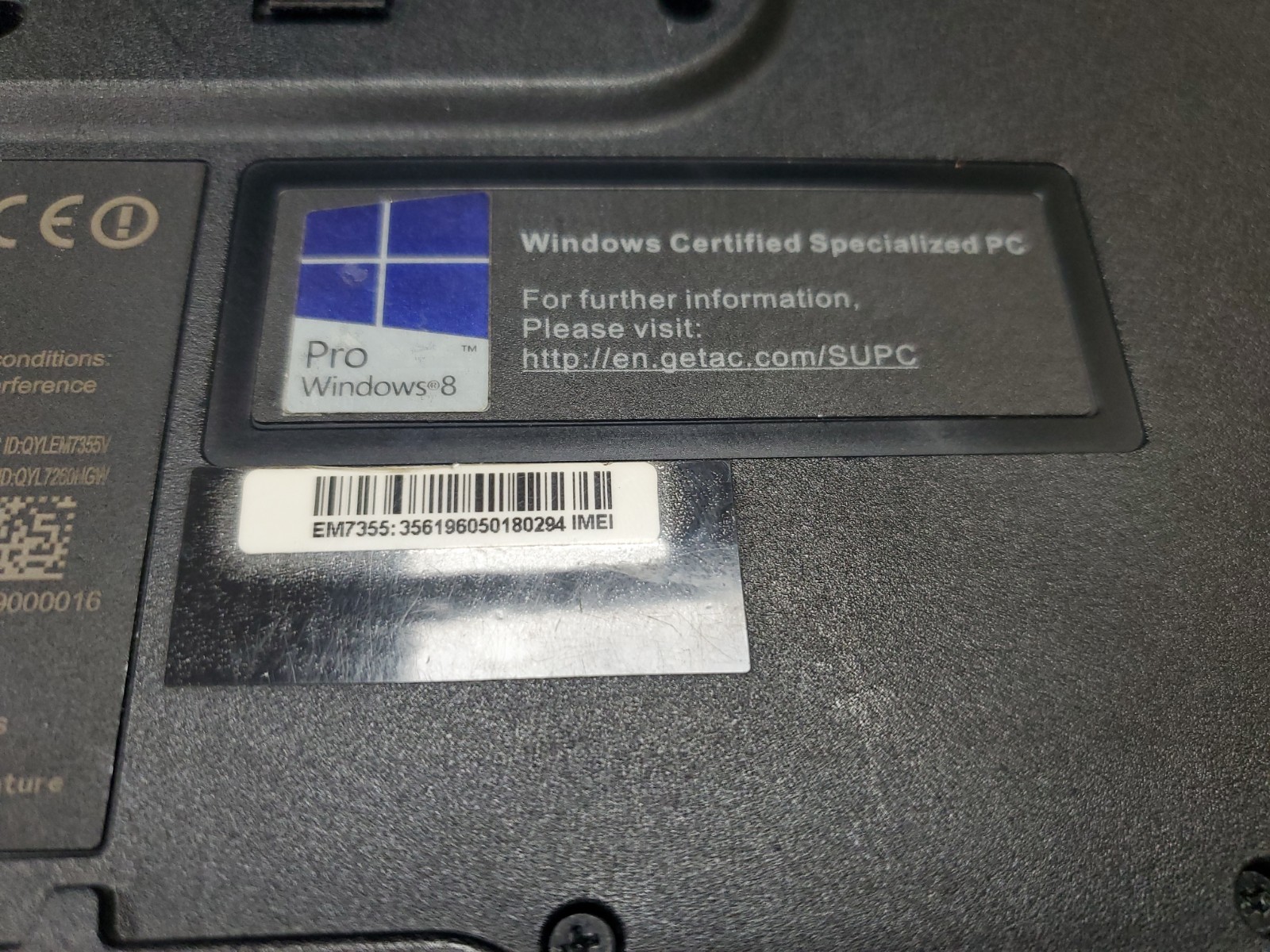 GETAC V110 Laptop Tablet Touch Screen i5-4300U 1.90GHz 8gB No HDD 9392hrs