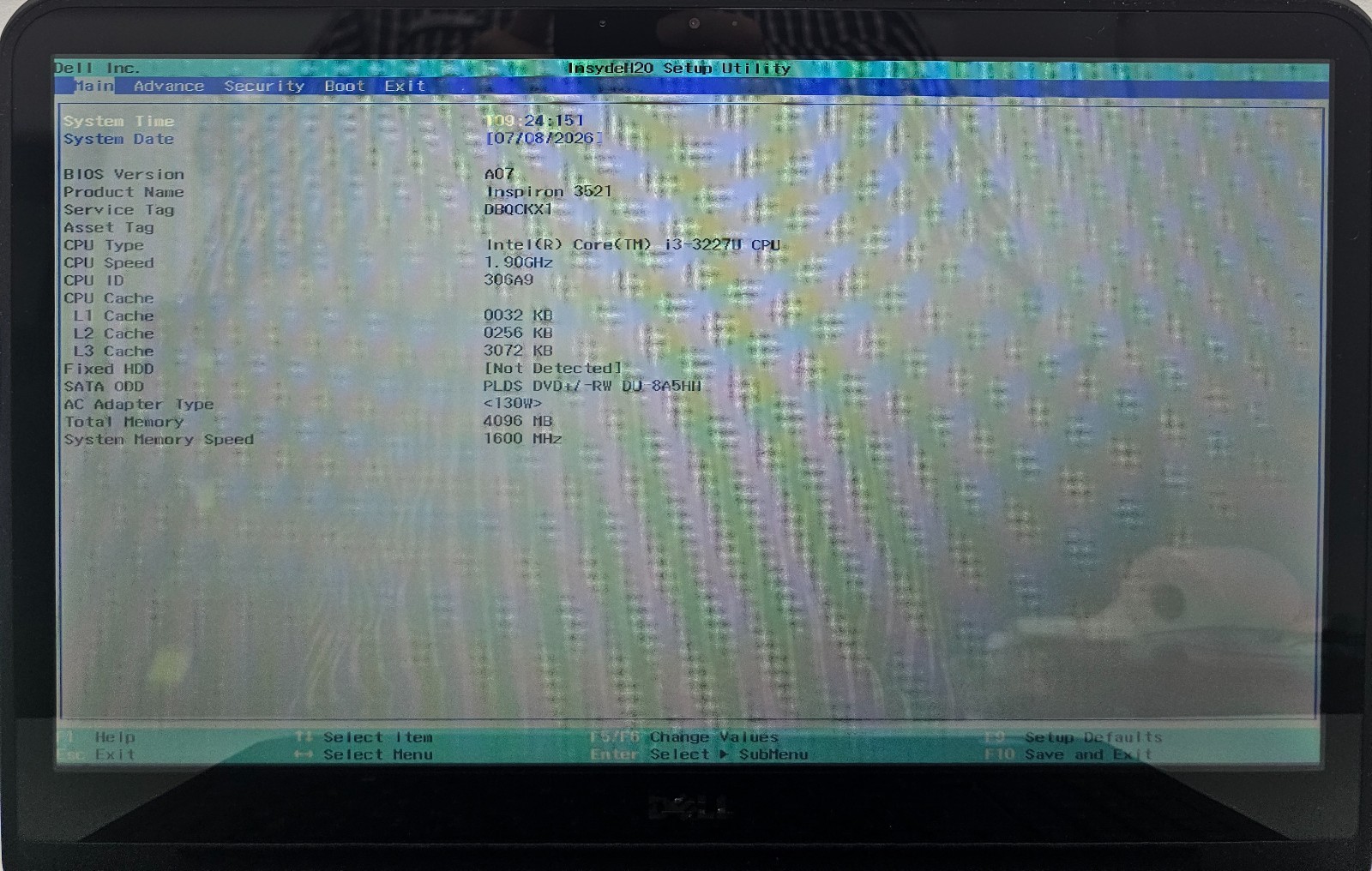 Dell Inspiron 3521 15.6″ Laptop Intel Core i3-3227U 4GB Ram NO HD/OS (FL)