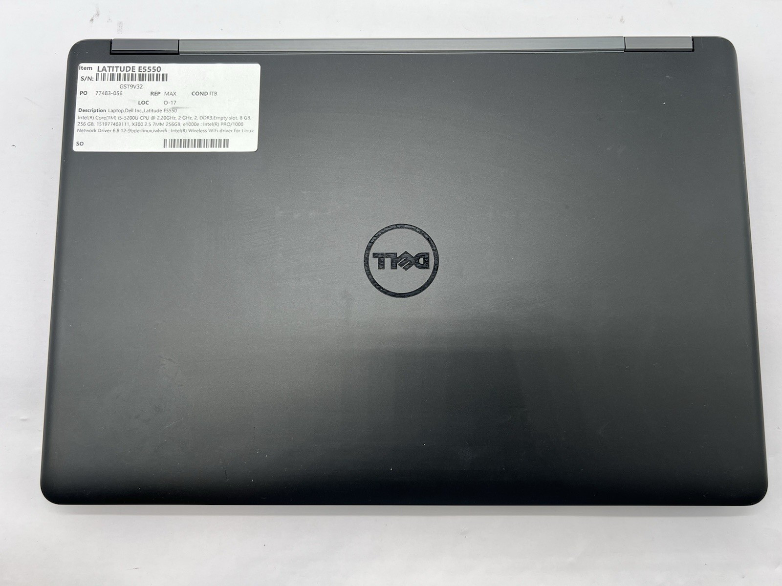 Dell Latitude E5550, i5-5200U CPU @ 2.20GHz, 8GB RAM, 256GB SSD-No OS/Charger