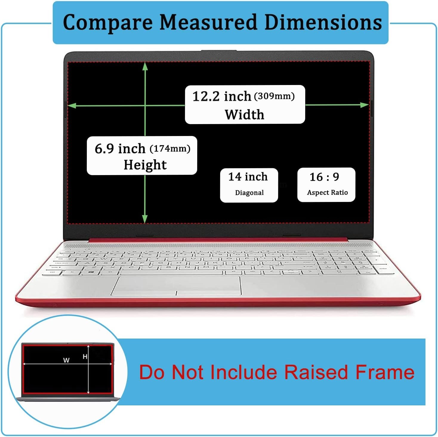 2-Pack Matte Anti-Glare Screen Protector for HP 14″ Laptop, Ultra HD, 9H Hardnes