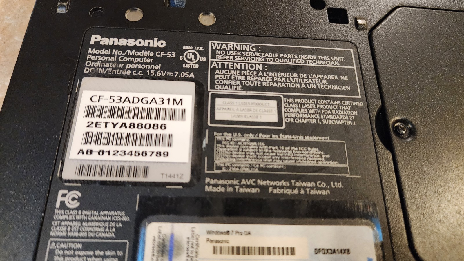 2x Lot Panasonic Toughbook CF-53 Rugged 14″ i5-2520M 16GB RAM Has HDD Caddy