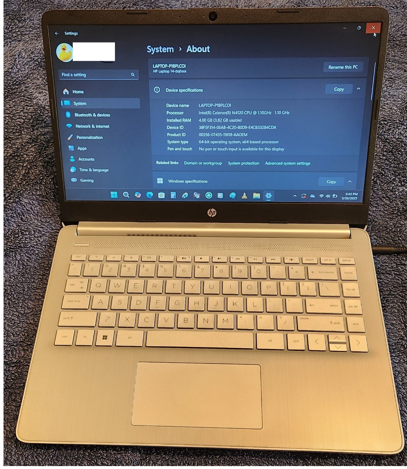 HP – 14″ Laptop – Intel Celeron – 4GB Memory – 128GB eMMC – Natural Silver