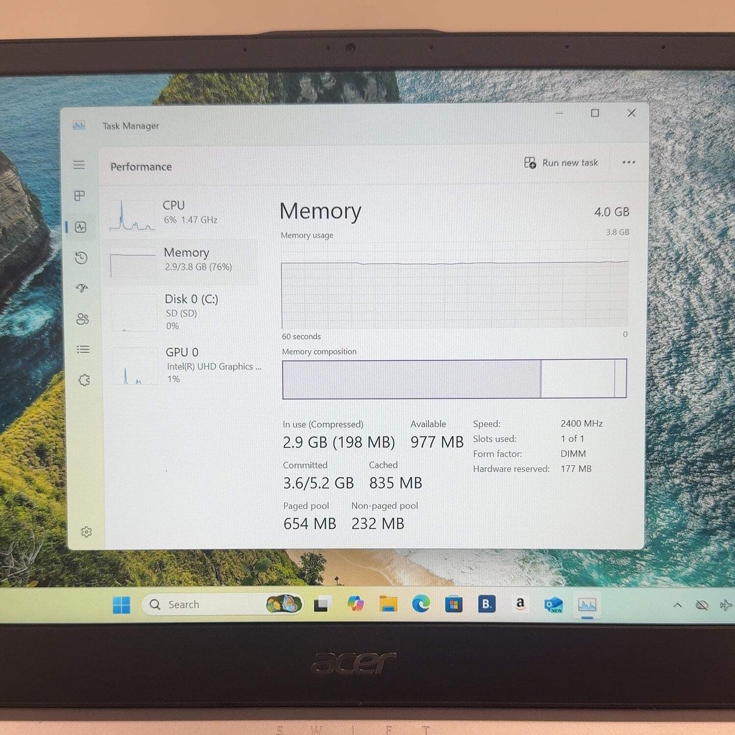 Acer Swift SF114-32-P2PK N17W6 14″ Pentium Silver N5000 1.1GHz 4GB RAM 64GB eMMC