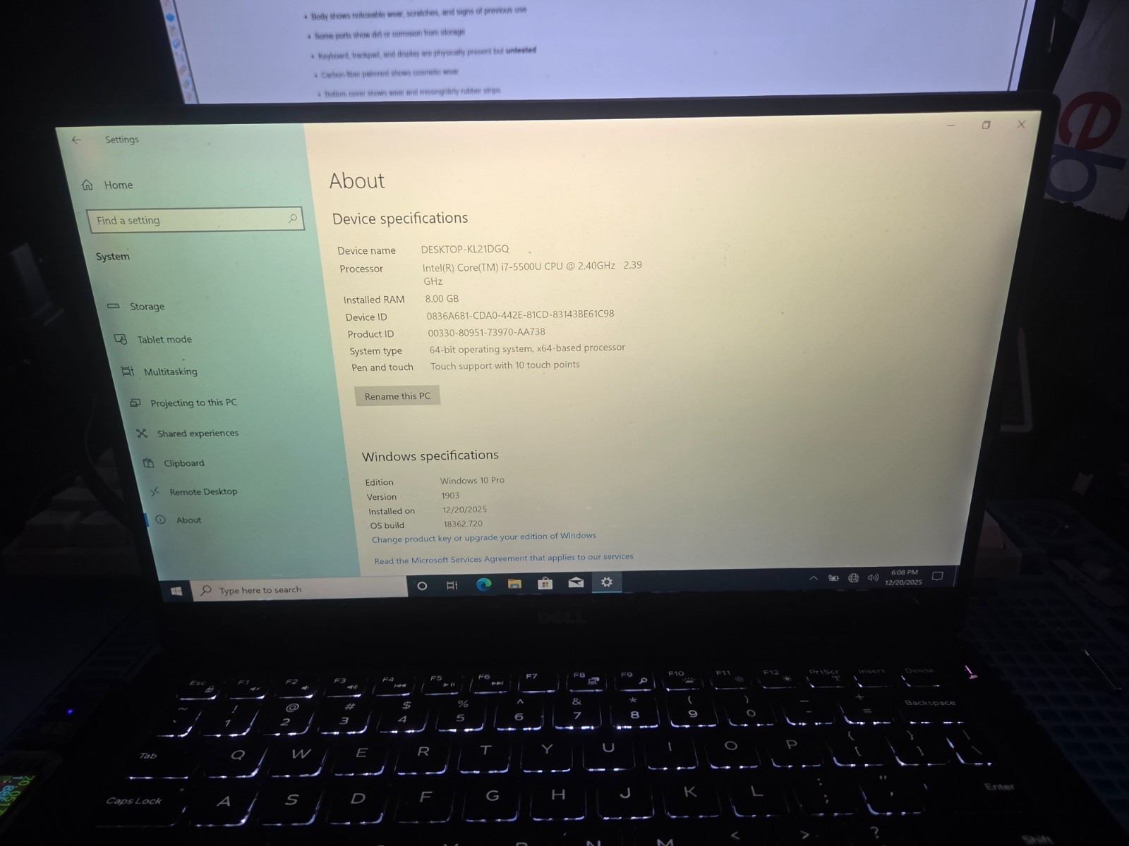 DELL XPS 13 9343 13.3″ QHD I7-5500U 8GB RAM 256GB SSD touch Screen