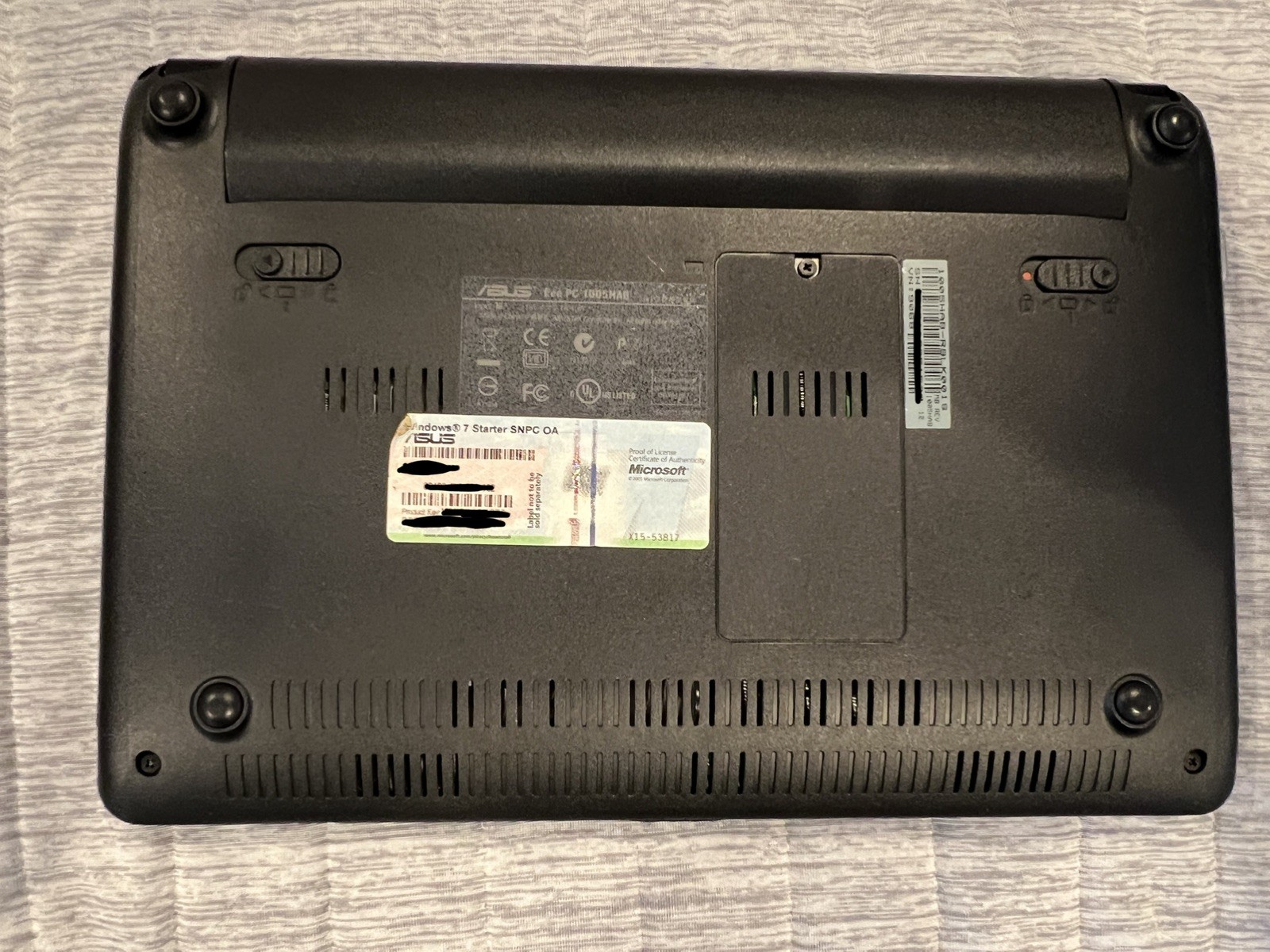 ASUS Eee PC 1005HAB Netbook Black Atom N270 1GB RAM 160GB HDD Win 7 Works Clean