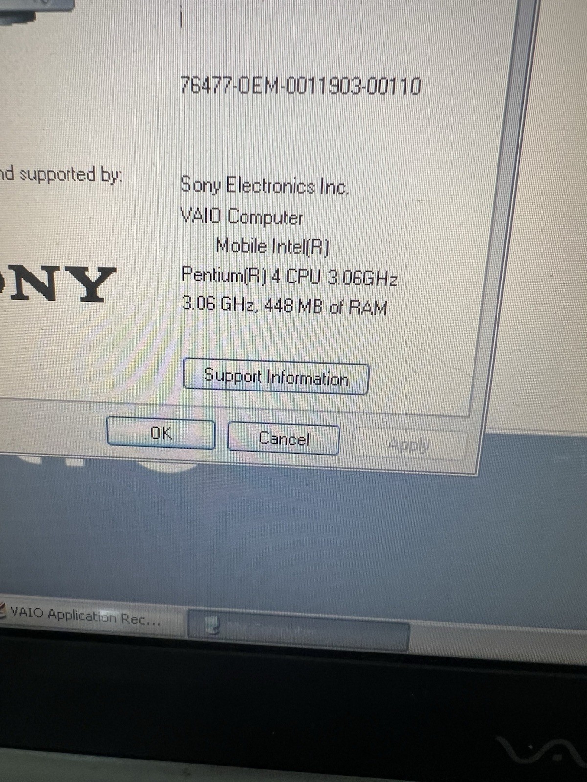 Sony Vaio Laptop Pcg K33 Win Xp PCG9s1L