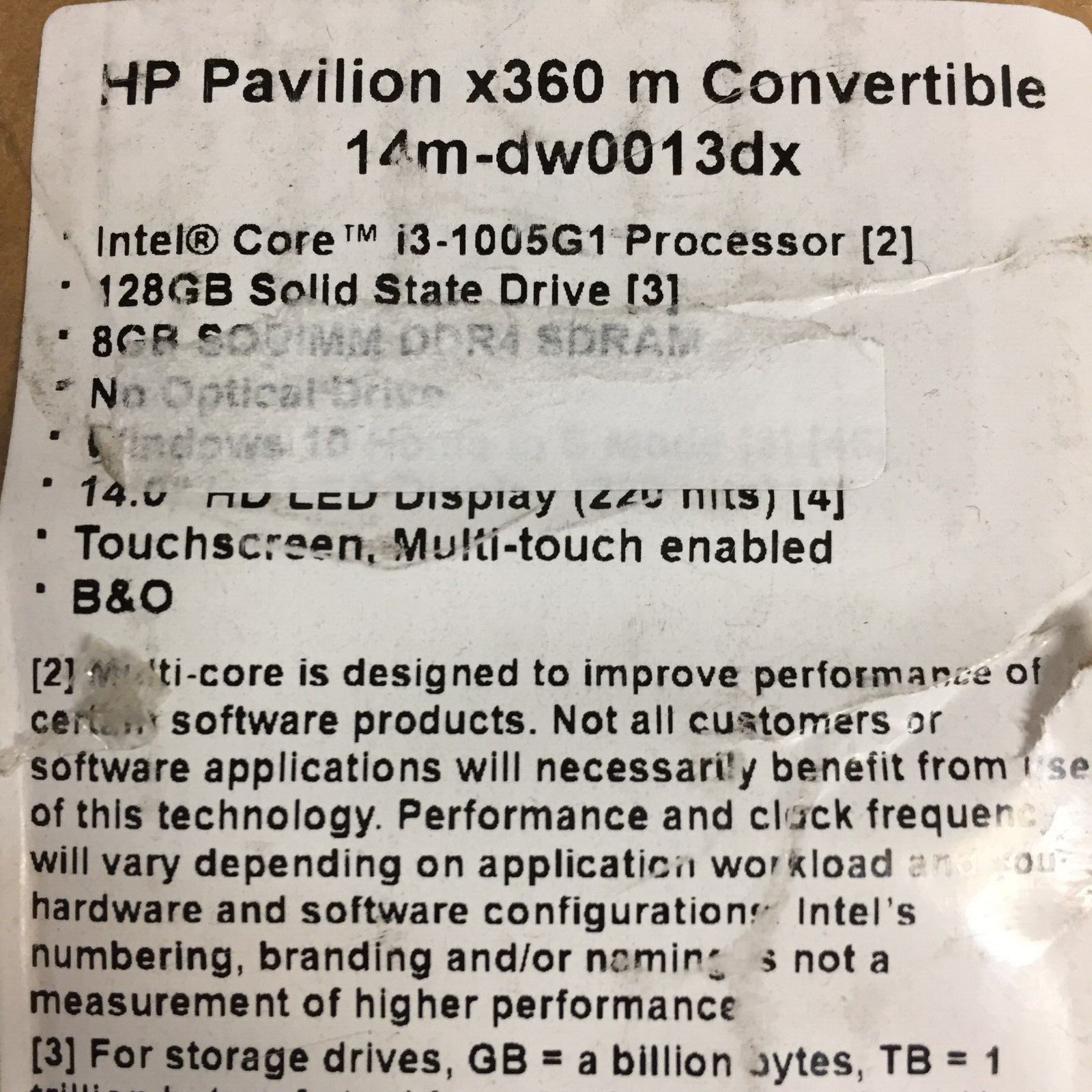 *Bad Battery*HP Pavilion x360 14m-dw0013dx 14 Touch Laptop/i3-1005G1/8G/128G SSD