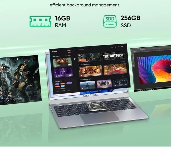 Stylish Silver 15.6″ Laptop – 1080p Display, 256GB SSD & WiFi 5 Connectivity
