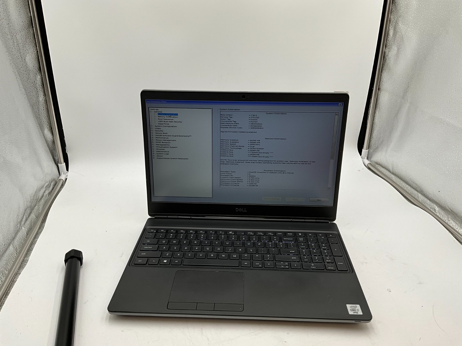 DELL Precision 7550 i7-10850H 2.70gh 32gb 512gb T2000 15.6″ LAPTOP 1YSLZ33 ***