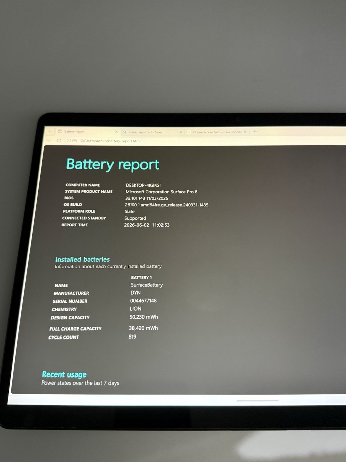 Microsoft Surface Pro 8 13” – i5 11th Gen | 8GB RAM | 256GB SSD (READ) – 31C