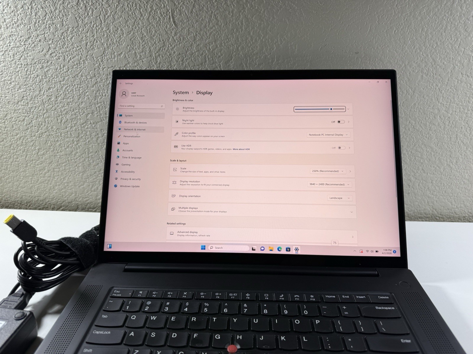 LENOVO THINKPAD P1 Gen 4 TOUCH 4k I7-11850H 512GB 16GB RAM NVIDIA T1200 WIN 11