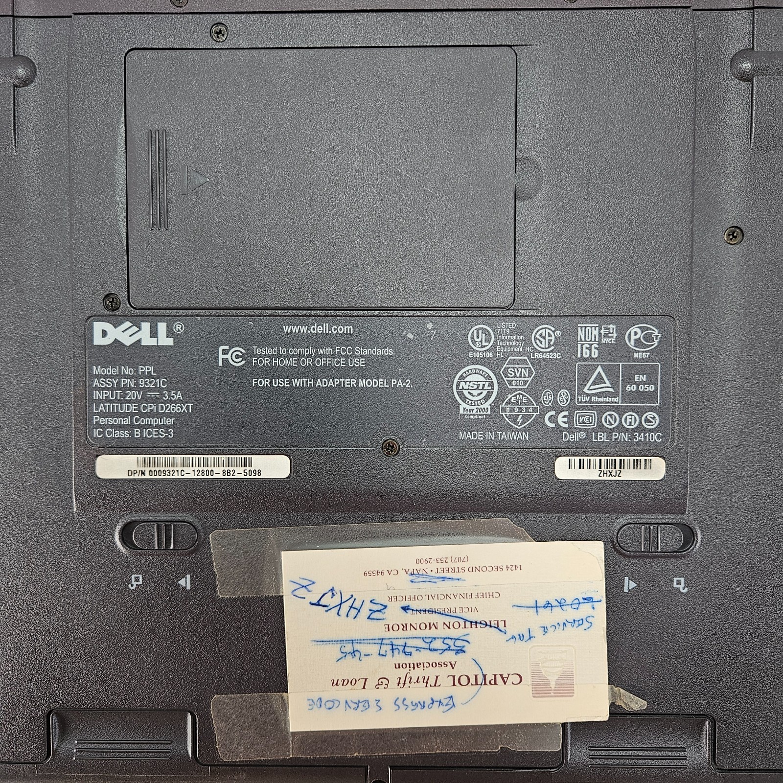 Vintage Dell Latitude CPi D266XT Pentium II 266 Laptop + Case + AC Adapter