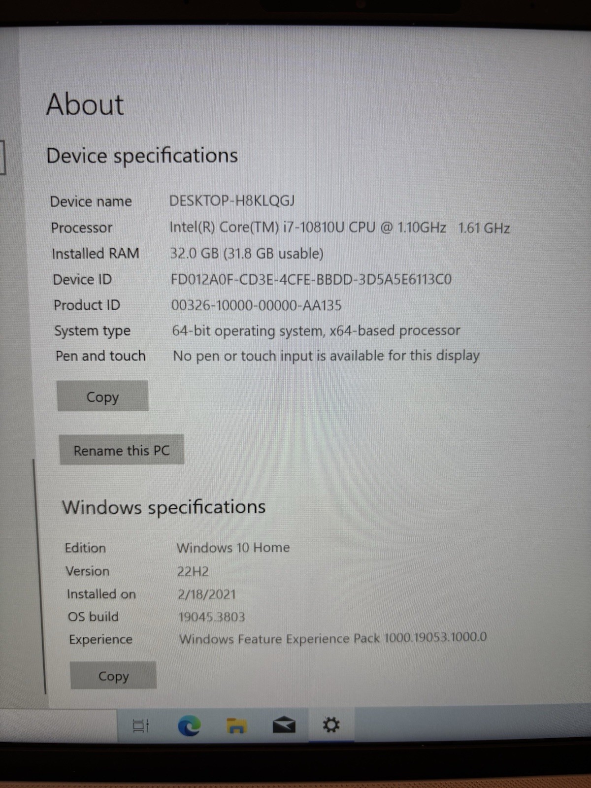 ASUS ZenBook 14 UX425JA 14” i7-10810U 32GB RAM 512GB SSD Windows 10 Laptop（01）