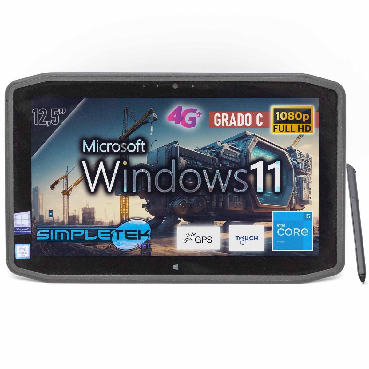 Zebra R12 I5 12.5″ Tablet Touchscreen Rugged Windows 11 8gb 4tb Lte 4g Gps_