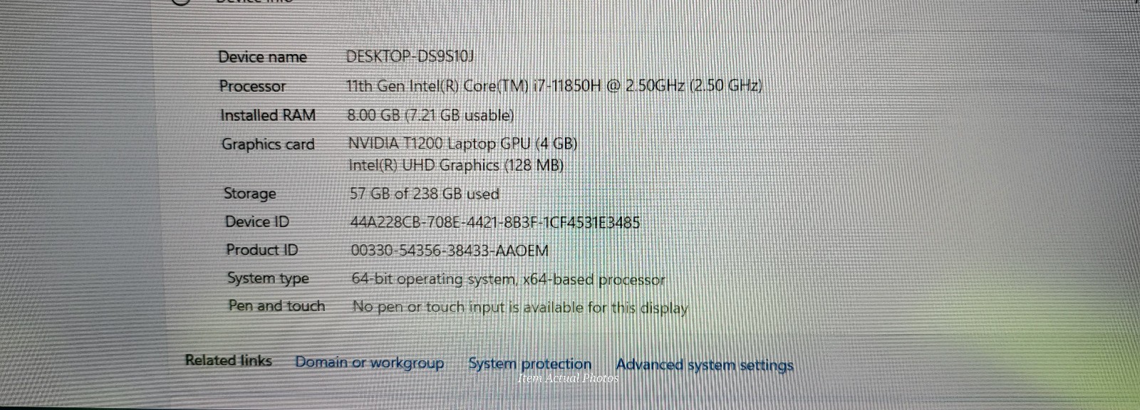 Dell Precision 7560 i7-11850H 8GB 256Gb – Nvidia T1200