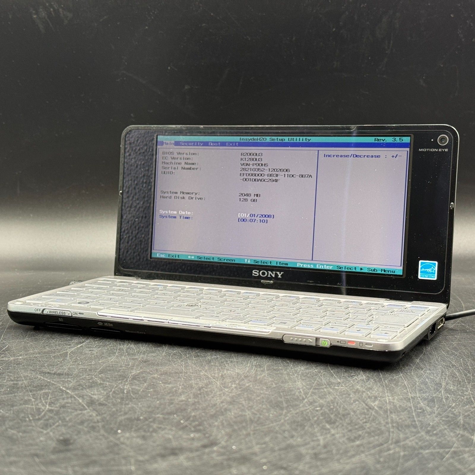 Sony VAIO VGN-P90HS RAM 2GB HDD 64GB Ultra Portable Laptop 8in Atom In Stock