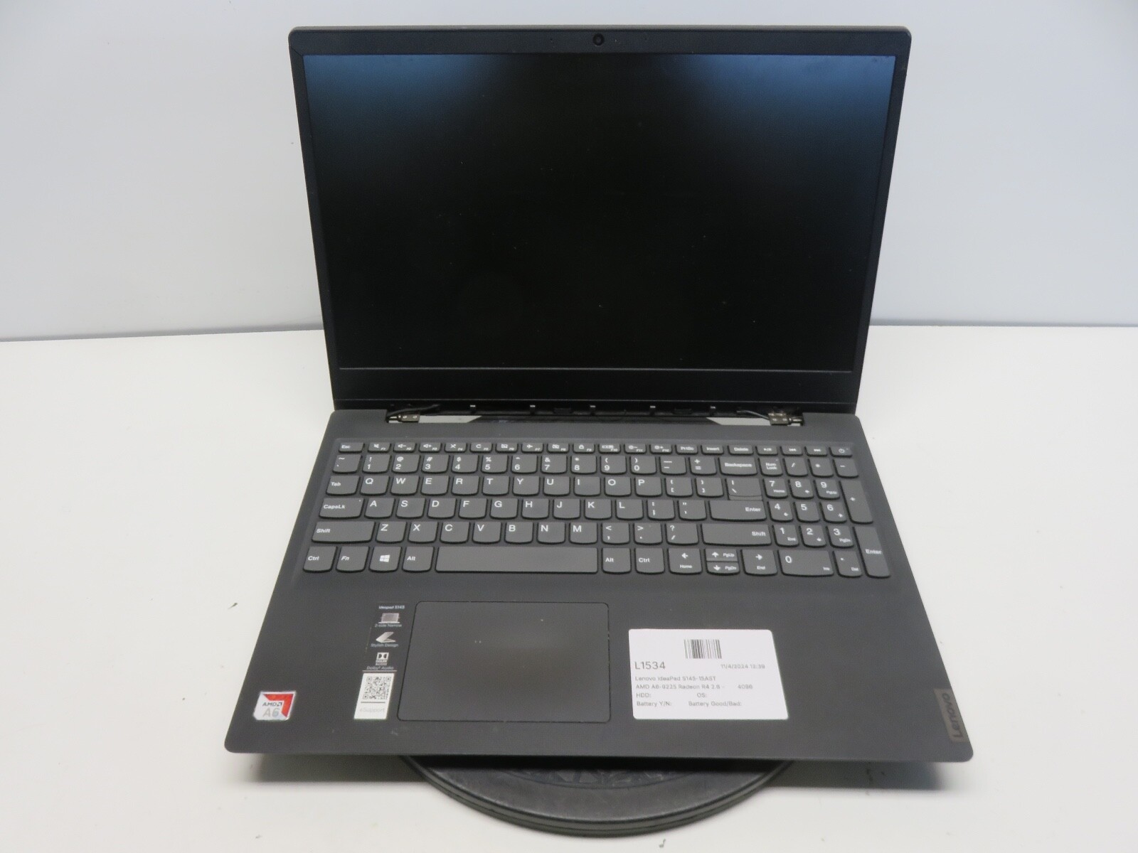 Lenovo IdeaPad S145-15AST AMD A6-9225 Radeon R4 4GB NO HDD No Batt