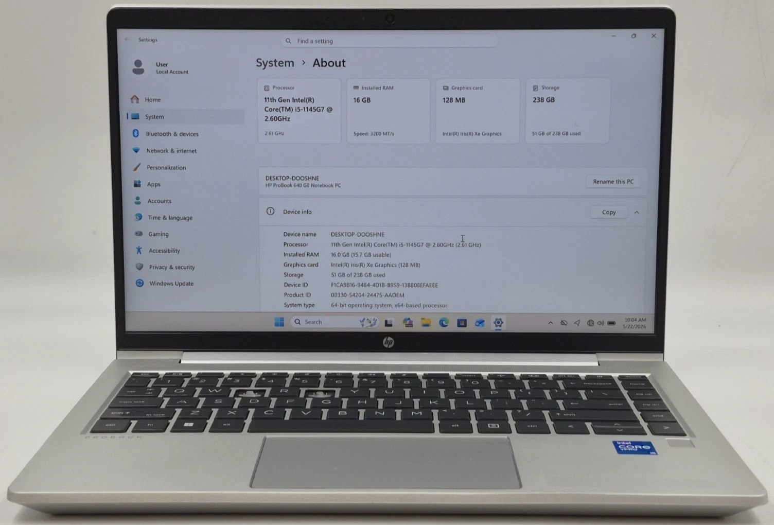 HP ProBook 640 G8 14″ FHD Intel Core i5 16GB RAM 256GB SSD Windows 11 Pro