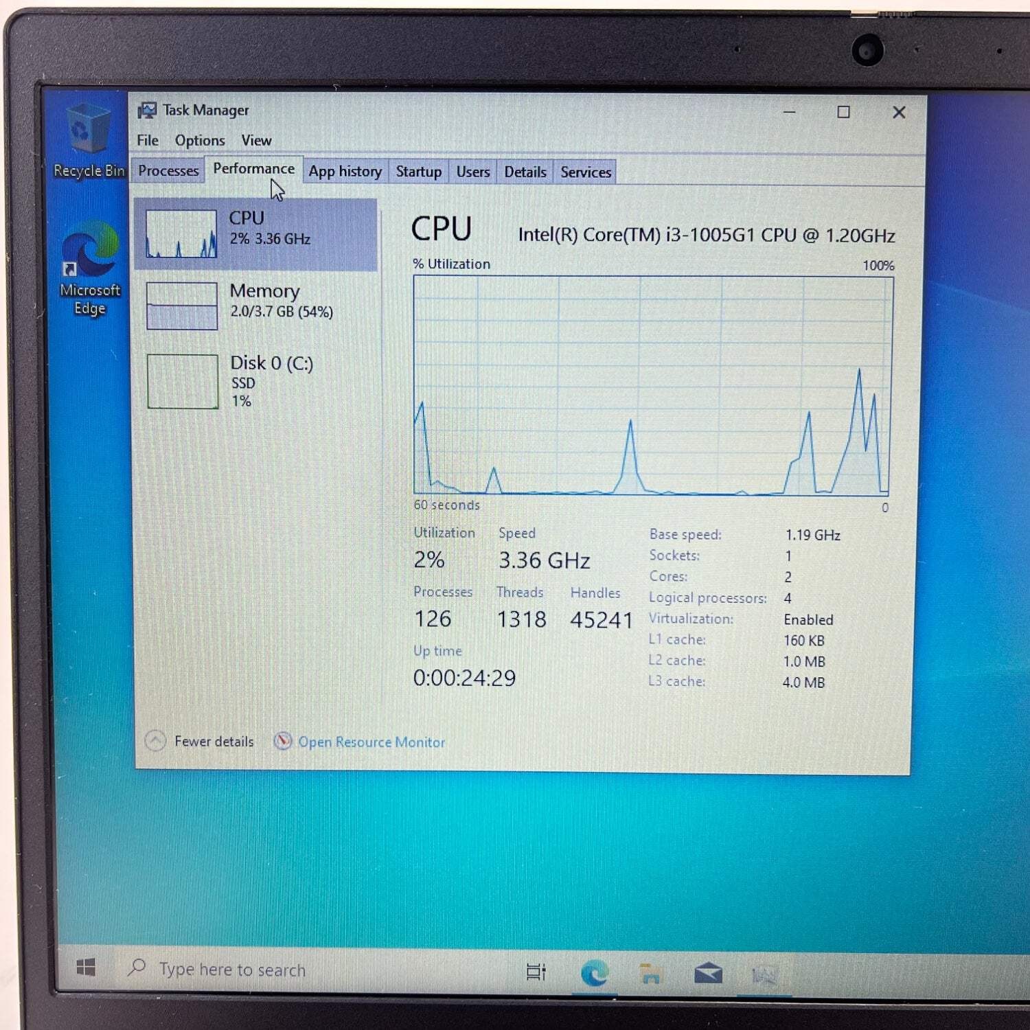 Lenovo IdeaPad 3 I5IIL05 15.6″ i3-1005G1 1.2GHz 4GB RAM 128GB SSD