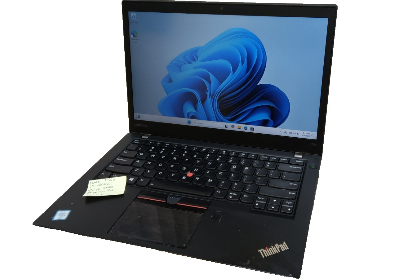 Lenovo ThinkPad T470s Intel Core i5-6300U 2.4GHz 12GB RAM 256GB NVME 14″