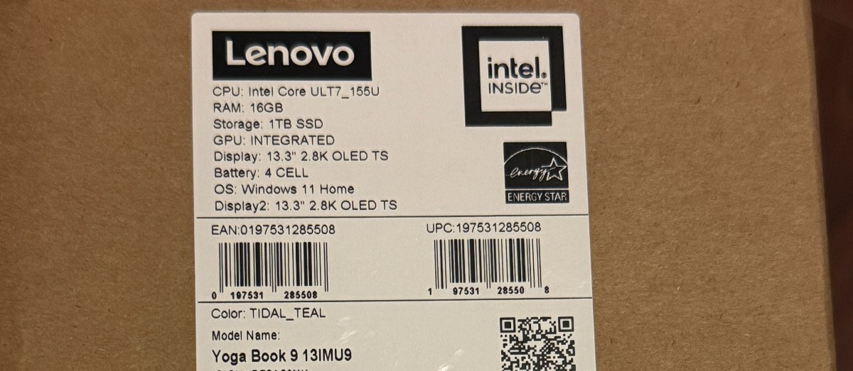 Lenovo Yoga Book 9i 13.3″ 2.8K Dual Screen OLED Laptop Ultra 7 155U 16GB 1TB Wty