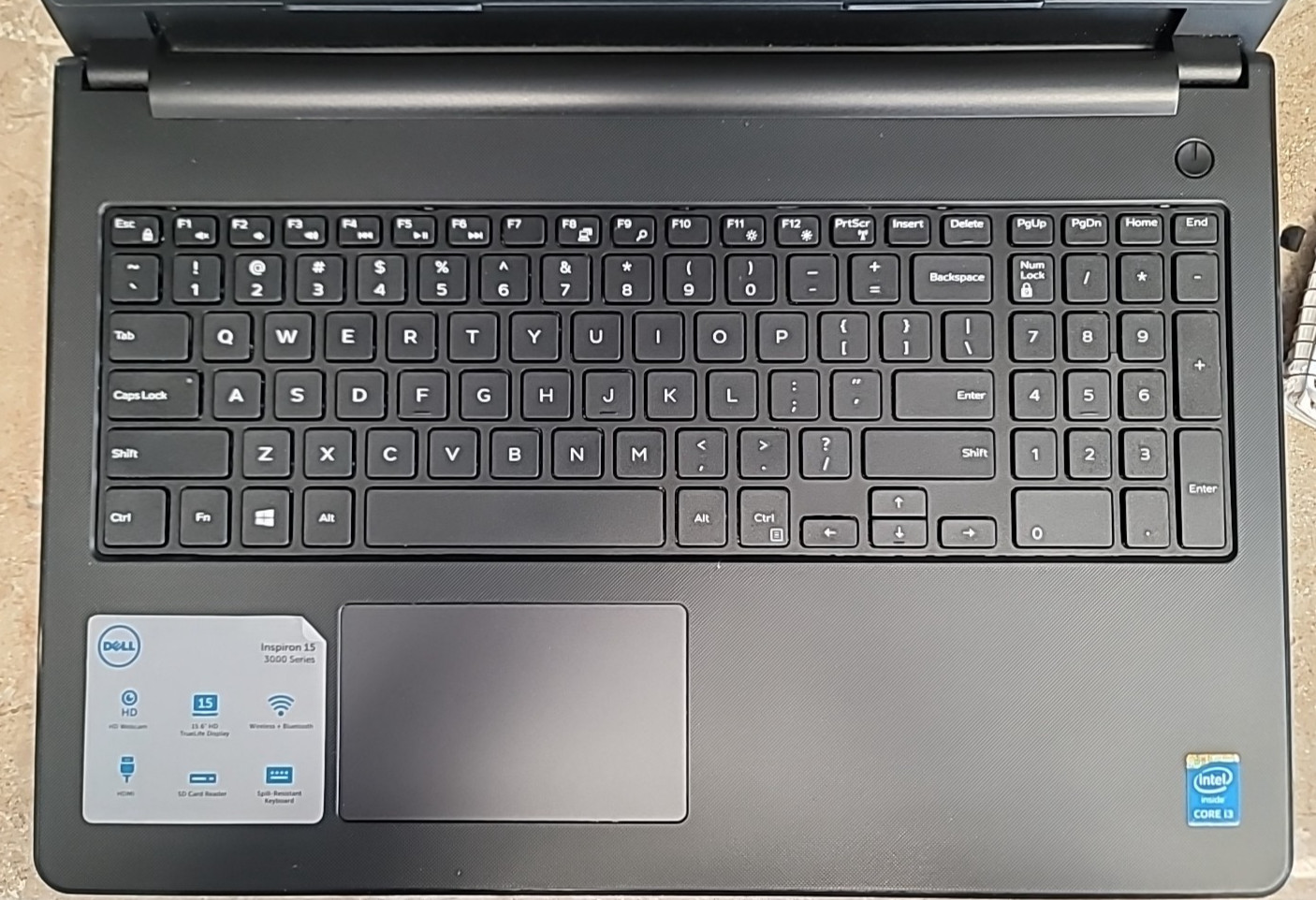 Dell Inspiron 3558, Core i3-5015U, 8gb RAM, 240gb HDD, 15.6″, Working, As Is