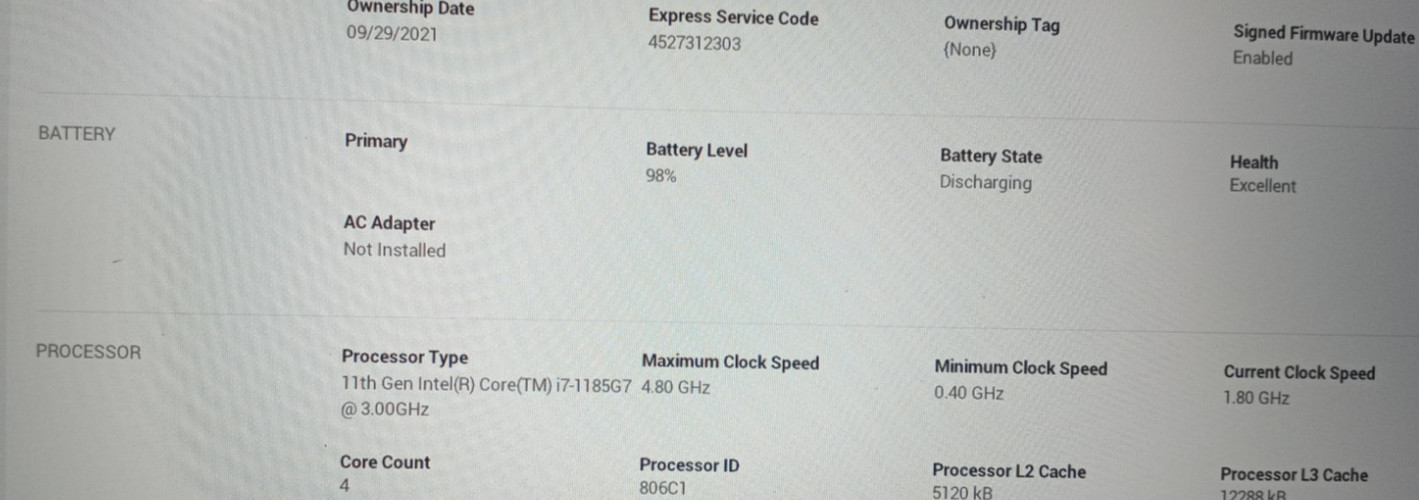 Dell Latitude 7420 i7-1185G7@3.0GHZ 16GB RAM 256GB NVMe Win11Pro WH689*!