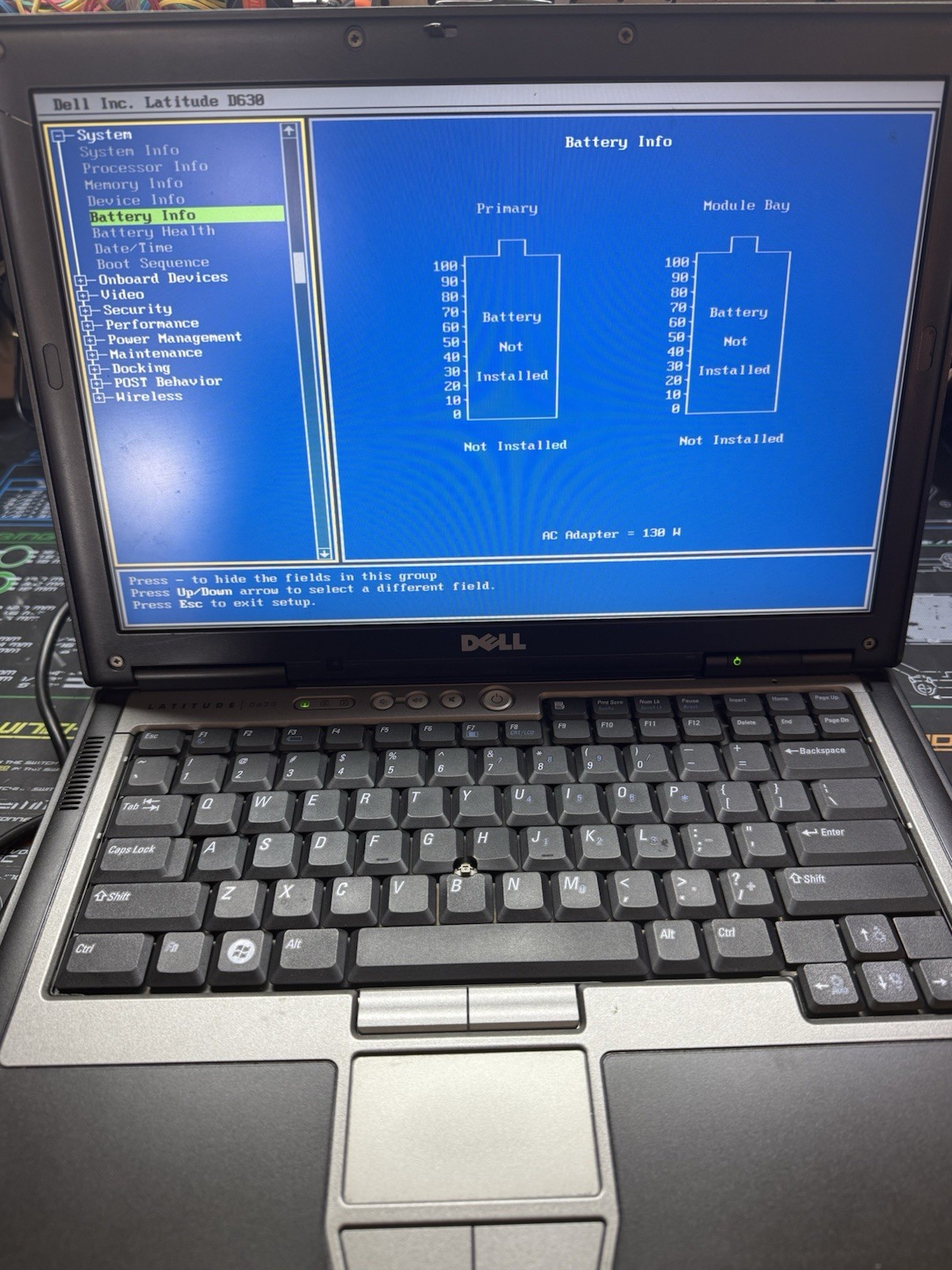Dell Latitude D630 Laptop Intel Core, 2.5GB RAM , 80GB HDD Win XP BATTERY ISSUE