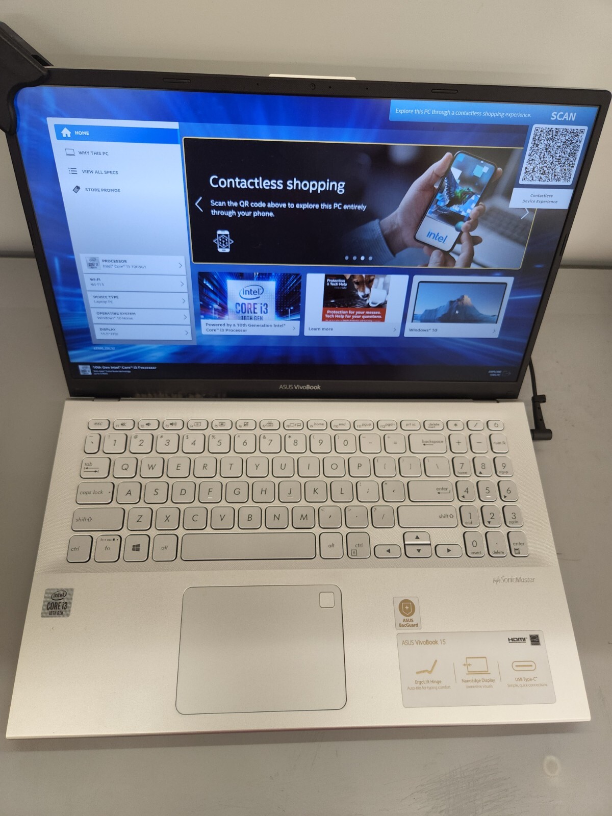 ASUS VivoBook 15 F512J 4GB DDR RAM 15.6” FHD 128GB Fingerprint Sensor i3 Win 10