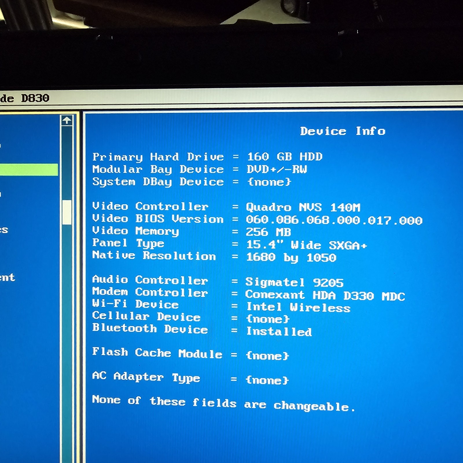 Dell Latitude D830 Core 2 Duo 160 GB HDD