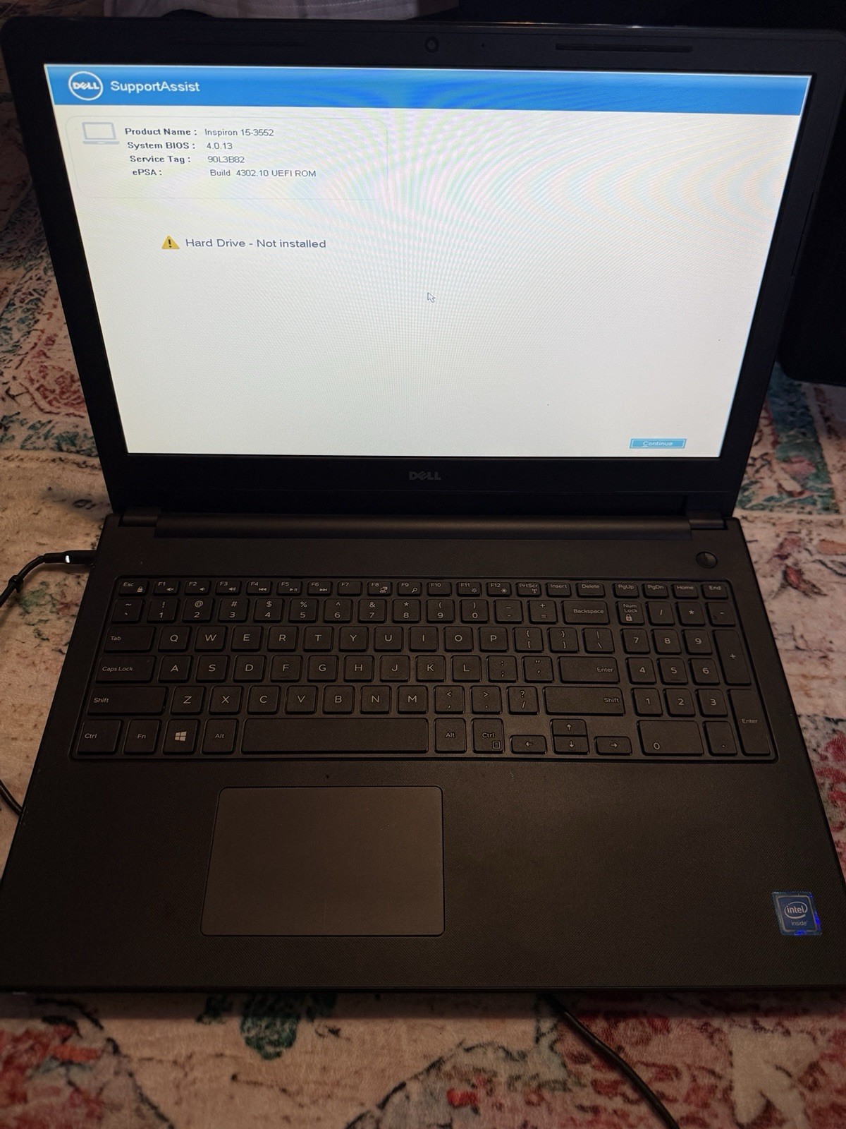 Dell Inspiron 15-3552 *FOR PARTS ONLY* NO HDD