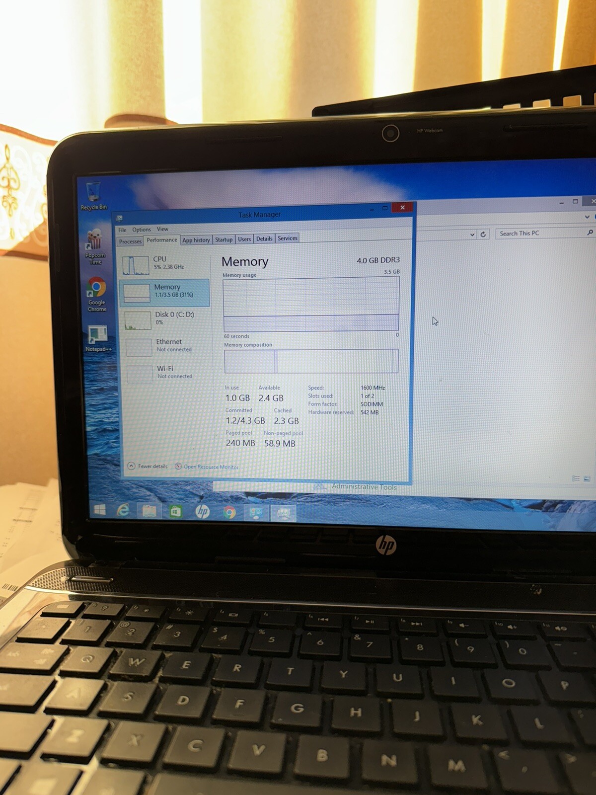 Hp Laptop Pavilion G4 4gb AMD Radeon HD 7520G Used With Battery