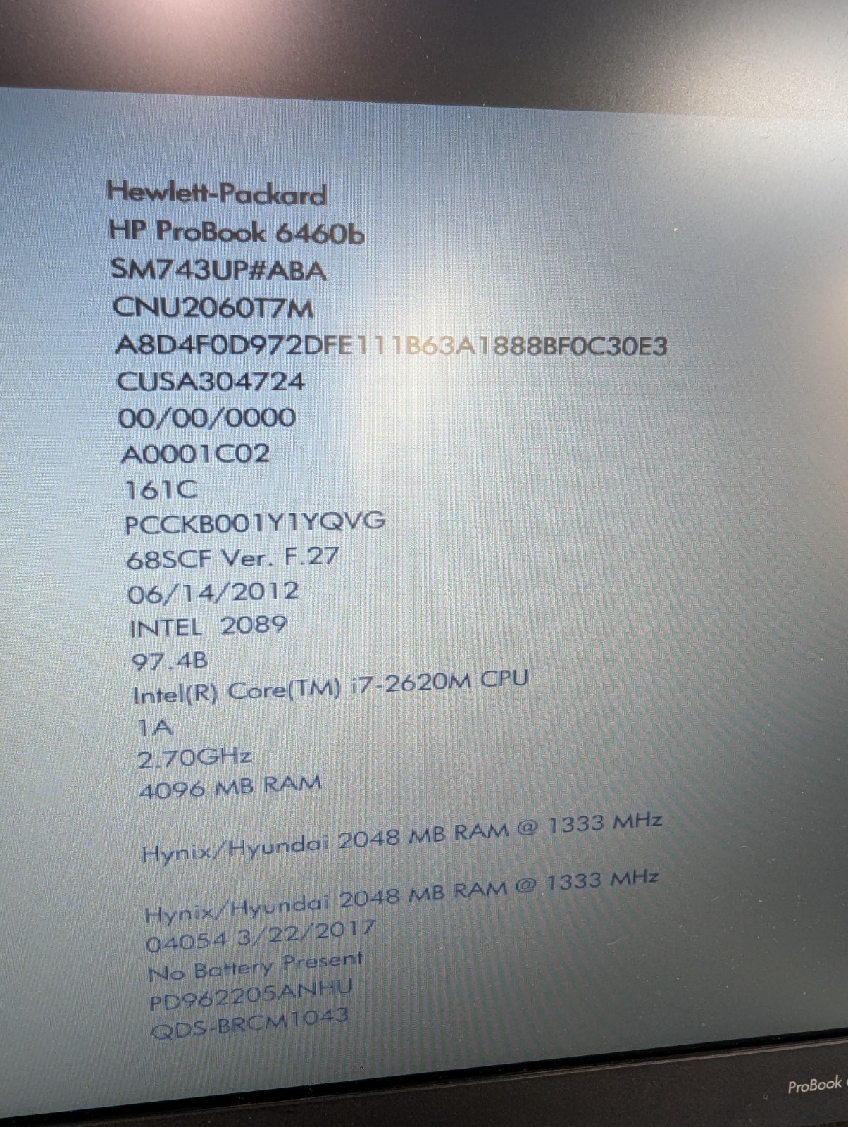 HP ProBook 6460b 15.4″ Laptop i7-2nd GEN NO HDD/CORD #377