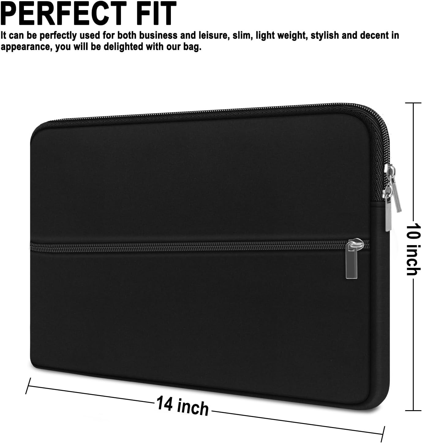 Shockproof Laptop Sleeve for 13-13.3 inch Laptops, Travel Case with Pocket, Blac
