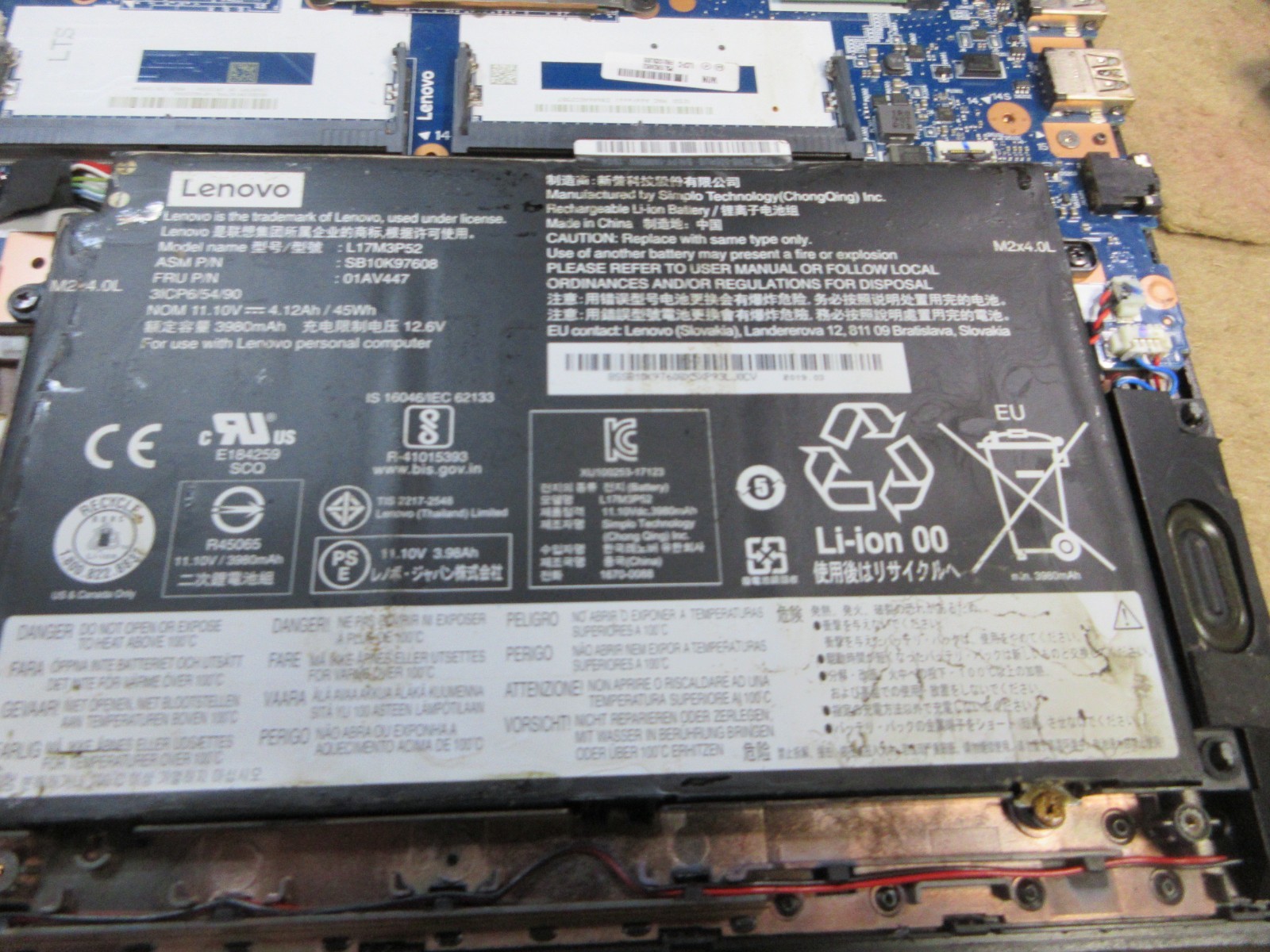 Lenovo Thinkpad E590 15.6″ LAPTOP CORE i5-8265U 1.6GHZ ,BATTERY,WIFI, PARTS