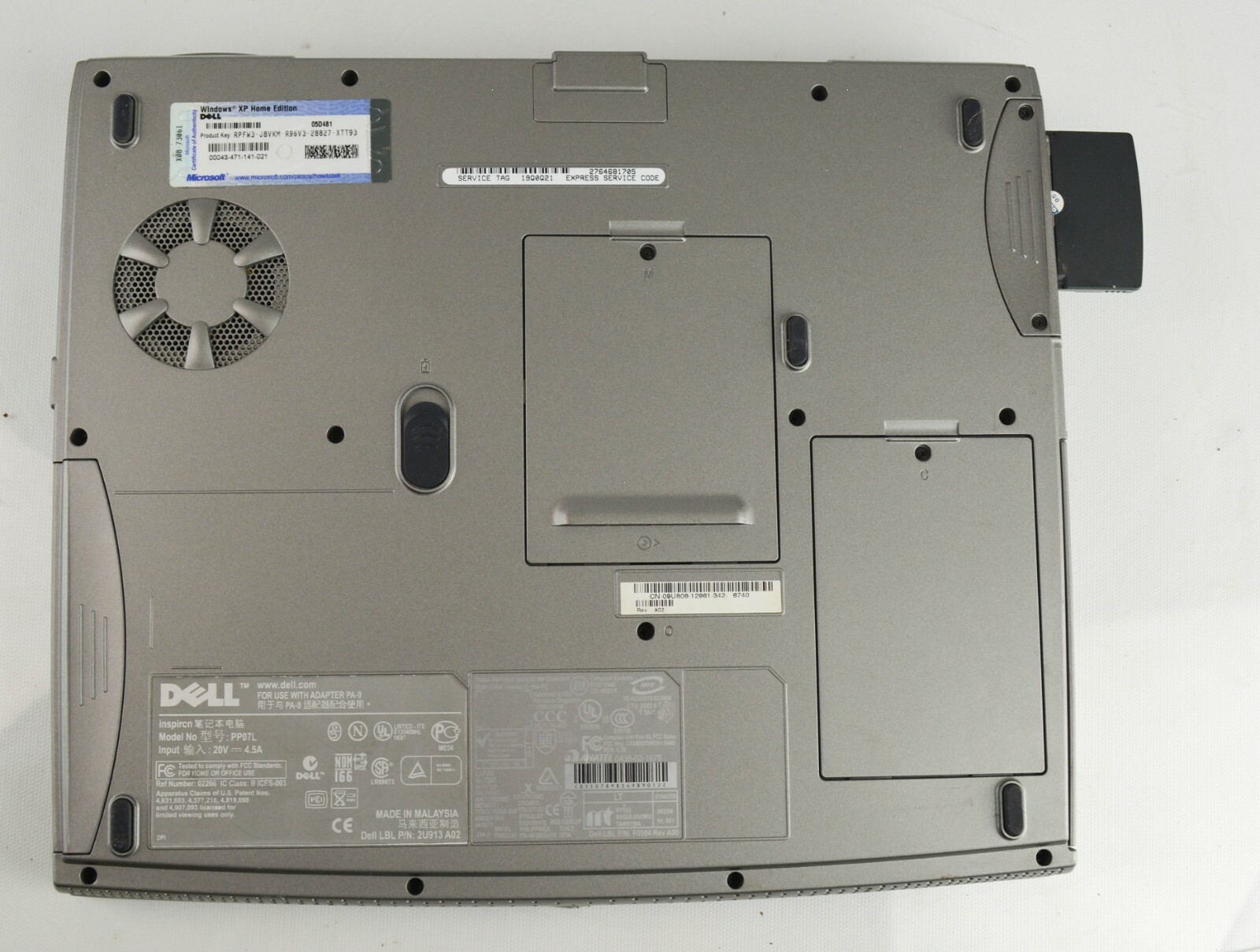 DELL Inspiron 5100 Laptop PP07L (Windows XP 512MB Ram Pentium 4 30GB HD)