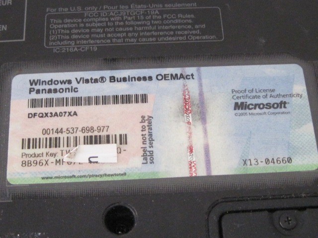 Panasonic Toughbook CF19 Needs Stylus No Hard Drive Doesn’t Work for parts only