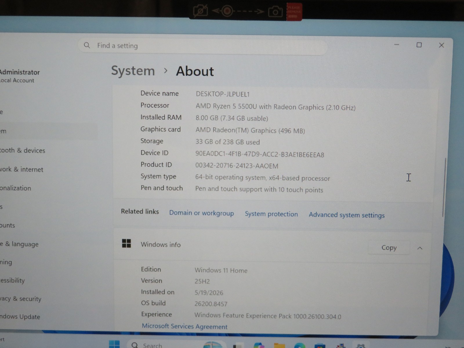 Ideapad Flex 5 14ALC05 AMD RYZEN 5 5500U 2.1GHz 8GB RAM 256GB SSD