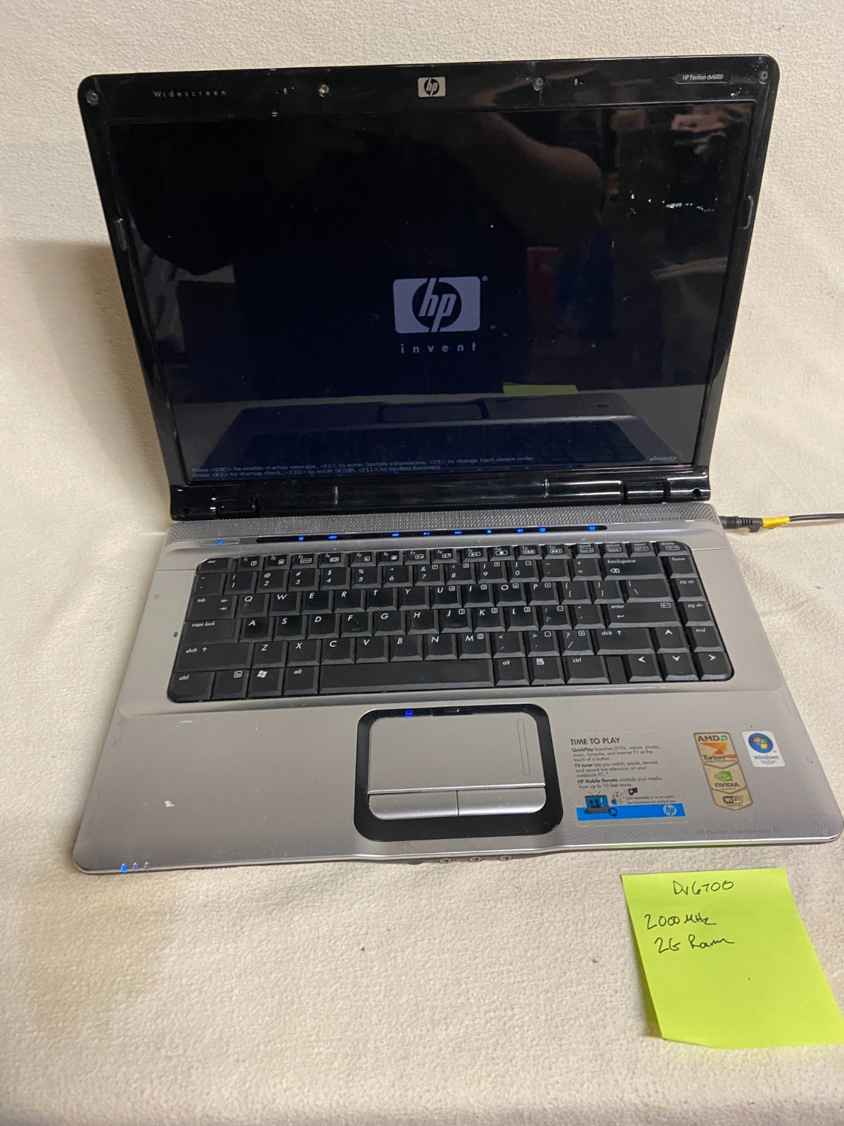 HP Pavilion DV6700 DV6000 AMD Turion 64 X2 TL-60 2GB No HDD