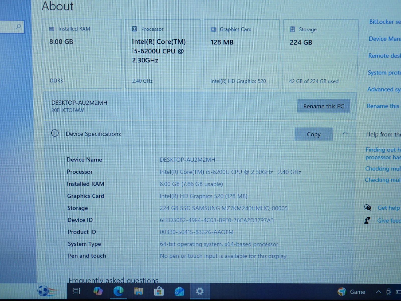 Lenovo ThinkPad T560 Intel i5-6200U @2.30GHz 8GB 240GB 15.6″ Laptop #L1