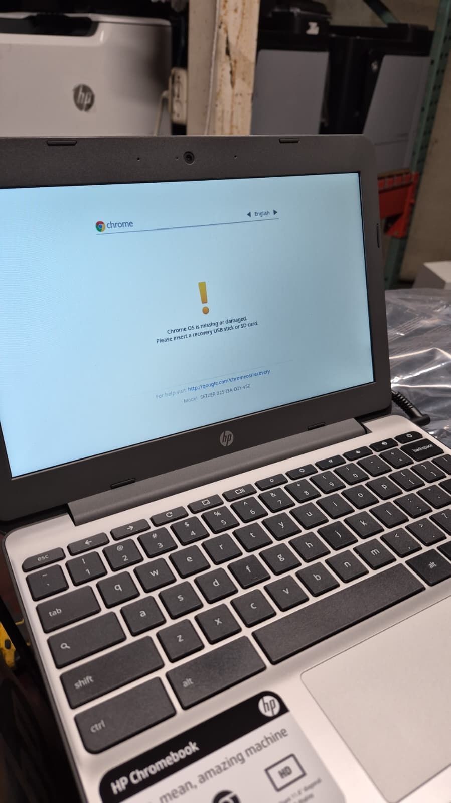 Lot of 8 Chromebook HP 11-v033nr Chromebook (Celeron n3060, 2gb sdram)missing OS