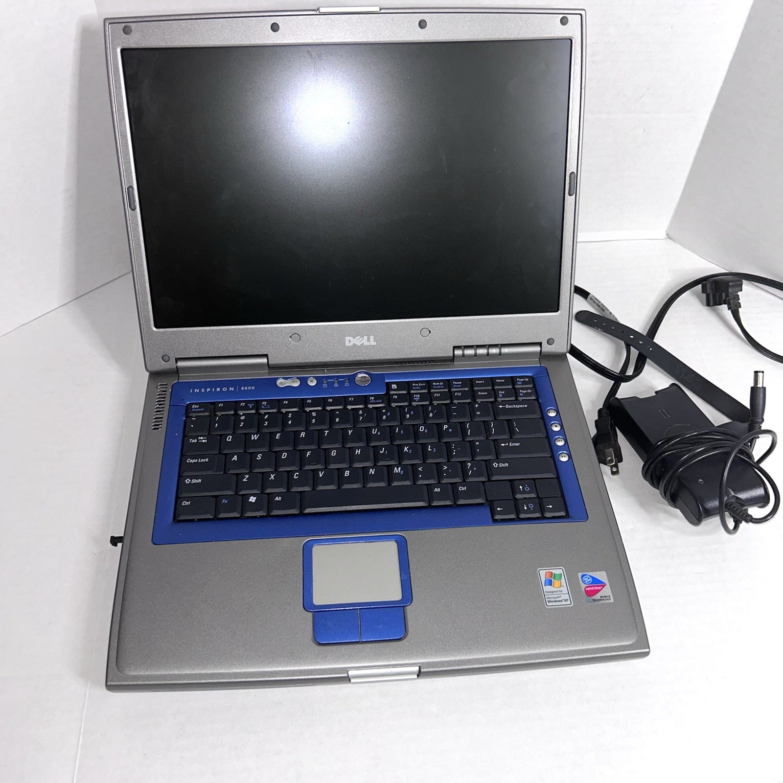 Vintage Dell Inspiron 8600 Laptop PP02X Blue/Silver | UNTESTED FOR PARTS NO HDD
